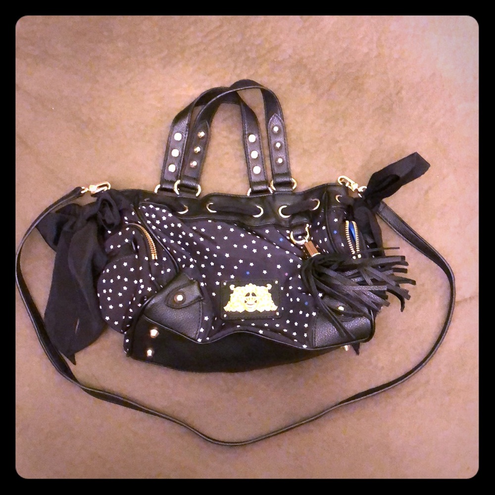 Black Juicy Couture Purse with White Stars
